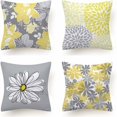thumbnail image 1 of Juego de 4 fundas de cojín, funda de almohada de flores para sofá, hogar, sala de estar, dormitorio, Hom, 1 of 5