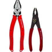 VAMPLIERS 2-pc Screw Extractor Set: 8in. PRO Lineman's Pliers + 7in. Slip-Joint Pliers, Stripped Screw Removal Tools - VT-001-S2C
