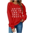 thumbnail image 2 of Wycnly Women's Long Sleeve Tshirt Valentine's Day Alphabet Print Sweatshirt Casual Crewneck Loose Fit Pullover Top Womens Tops Dressy Casual, 2 of 4