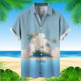 thumbnail image 4 of ZZHZGZ Late July Mens Flannel Shirt Flannel Purple Men's Coconut Tree Short Sleeve Shirt Summer Casual 3D Printing Hawaii Short Sleeve Shirts 4Th of July Mens White Button up Shirt Xxxl, 4 of 5