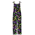 thumbnail image 4 of Moxiu Womens Mardi Gras Jumpsuit Sparkly Sequin Glitter Sleeveless Wide Leg Pants Jumpsuits Carnival Party Bib Overalls 2025 Purple,XXL, 4 of 5