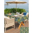 thumbnail image 5 of Outdoor Tablecloth with Umbrella Hole for Patio/Picnic/Party/Camping, Dark Green Lemon Birds Waterproof Table Cloth Rectangle Table Cover Washable, Summer Botanical Tropical (60"x 102"), 5 of 8