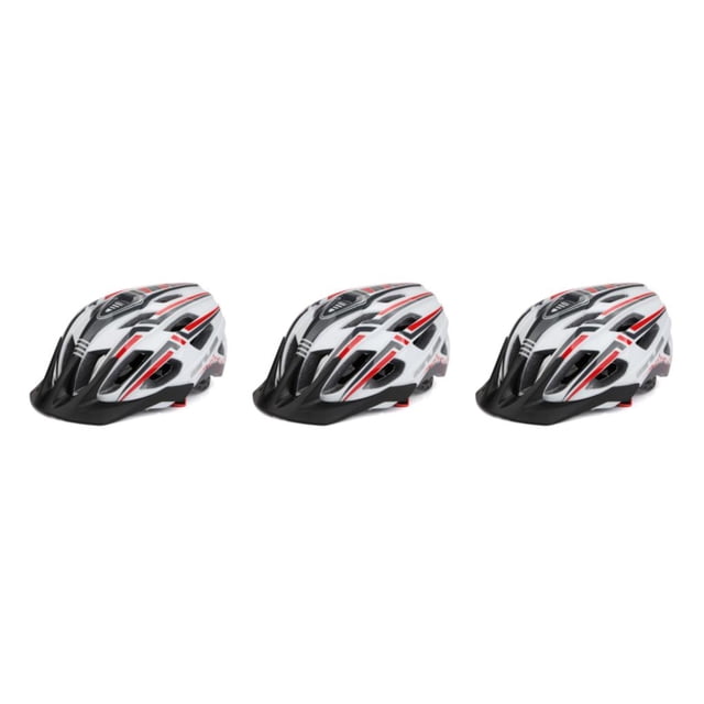 tamizeot Bike Helmet Taillight Riding Hat Integrally-molded Man Lady Adjustable Cap Rear Light for Motorbike Sport White Red 3Set