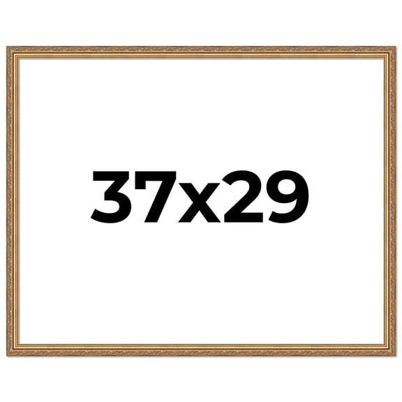 37x29 Frame Gold Solid Wood Picture Frame Width 1.25 Inches | Interior Frame Depth 0.375 Inches |