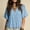 *Blue, variant on Women's V Neck Flutter Short Sleeve Babydoll Blouse,Casual Loose Peplum Summer Tunic Top White,Women's Plus L