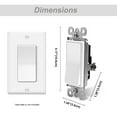 thumbnail image 3 of UCOMEN Decorator Light Switch - 3-Wire, 15A, 120V/277V, White (10-Pack), 3 of 6