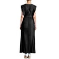 thumbnail image 3 of Vestido largo de mujer Inspire Chic con escote en V, con volantes y corte acampanado, talla 2XL, negro, 3 of 6