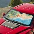 thumbnail image 3 of KUIFORTI Beach Starfish Sun Shade for Car Windshield Foldable Sun Visor Reflective Fabric Blocks UV Rays and Sun, Automotive Interior Protection for SUV, Truck, Sedan, Van, Hatchback, 66.53" x 34.44", 3 of 5