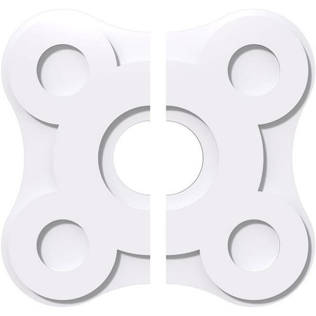 Ekena Millwork CMP16LA2-04000 16 in. OD x 4 in. ID Square Luna Architectural Grade PVC Contemporary Ceiling Medallion - 2 Piece