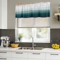 thumbnail image 5 of 2 Pack Valances for Windows, Blue Beach Gradient Window Valances for Living Room/Bedroom/Bathroom, Boho Sea Waves Ombre Abstract Light Filtering Kitchen Curtain Valance Window Treatment 42"W x12" L, 5 of 9