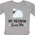 thumbnail image 4 of Inktastic My Meemaw Loves Me Lamb Boys or Girls Long Sleeve Baby Bodysuit, 4 of 5