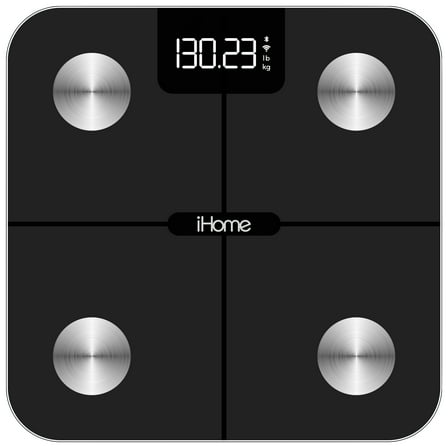 iHome Smart Wi-Fi Digital Battery Powered Bathroom Scale, Body Weight & BMI, 397 lbs with Fit  Personal Coach App, FSA and HSA Eligible, Black
