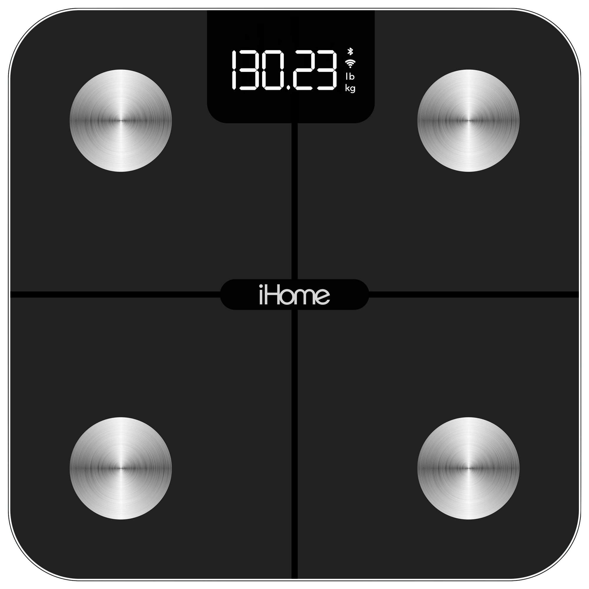 iHome Smart 14-in-1 Digital Battery Powered Body Weight & BMI Bathroom Scale with Wi-Fi and Fit+ Personal Coach App, FSA and HSA Eligible, Black, 397 lbs Capacity
