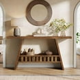 thumbnail image 3 of Tribesigns 63" Long Entryway Table, 2-Tier Farmhouse Console Table for Living Room, Rustic Brown, 3 of 5