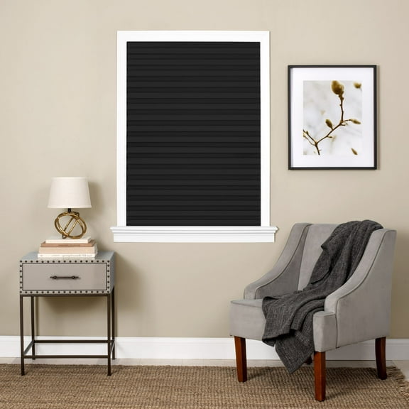 Traditional Elegance Cordless 1-2-3 Vinyl Room Darkening Pleated Window Shade - 36x75 - Black