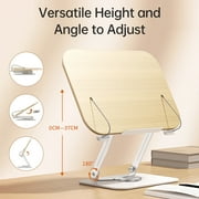 BISOFICE Book Stand for Reading, Adjustable Book Holder with 360° Rotating Base, Portable Foldable Desktop Riser for Laptop, Recipe, Textbook,Cookbook Stand