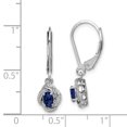 thumbnail image 2 of 925 Sterling Silver Diamond Created Sapphire Earrings Drop Dangle Birthstone September, 2 of 6