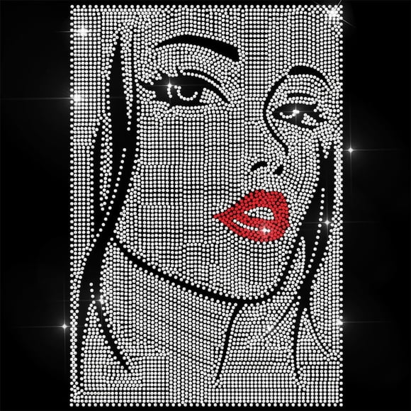 White Rhinestone Iron on Transfer Women Bling Diamond Hotfix Patches for Clothes 11.6"x8.4" Large Iron On Sequin Applique for Jeans Jacket Caps Bag T-Shirts Shoes DIY Decor