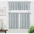 thumbnail image 5 of Kitchen Curtains 24 Inch Cafe Curtain Tiers, Light Filtering Linen Textured Short Curtains for Bathroom, Semi Sheer Farmhouse Small Window Curtain Rod Pocket 2 Panels (Light Gray), 5 of 5