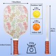 thumbnail image 4 of Pickleball Paddles Set Of 2, Fiberglass Surface, Spring Flowers Floral Print, 4 Balls & Bag, 4 of 5