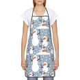 thumbnail image 2 of Fuzoiu Happy Snowmen Snowfall Print Waterproof Apron, Kitchen Apron for Women Men Chef, Apron for Christmas Dinner Party Cooking Baking Crafting House Cleaning Kitchen, 2 of 7