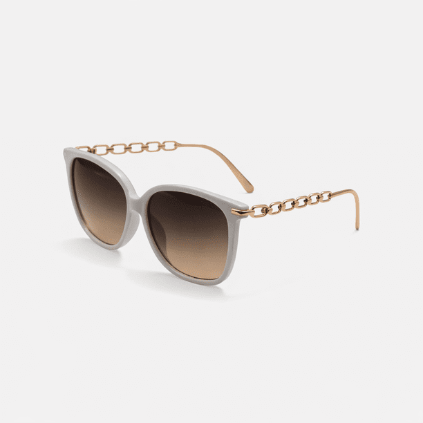 Gafas de sol genéricas SOFT SQUARE SUN144 F3010 blancas con brazos dorados