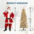 thumbnail image 2 of Flocked Pencil Christmas Tree - Pre-lit Frosted Slim Artificial Tree, Space Saving Xmas Tree Holiday Decoration for Home, Full Prelighted Warm White LED Lights, Foldable Base, Easy Assembly, 2 of 10