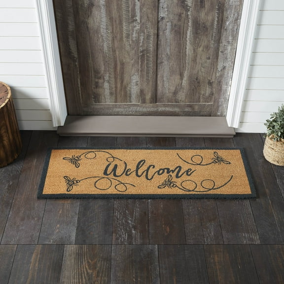VHC Brands Buzzy Bees Coir Welcome Rug Rect 17x48