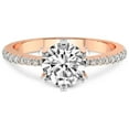thumbnail image 3 of 5 Carat IGI Certified Round Shape Lab Grown Diamond Engagement Ring | 14K Rose Gold |Mereia Secret Halo Diamond Ring | FG-VS1-VS2 Quality Friendly Diamonds, 3 of 4