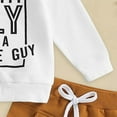 thumbnail image 6 of HCNTES Toddler Baby Boy Clothes Letter Print Long Sleeve Sweatshirt Pullover Pants 2Pcs Fall Winter Outfits(Z011-White,6-12 Months), 6 of 7