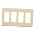 thumbnail image 1 of Leviton 80312-ST 4-gang Decora Plus Wallplate Screwless Snap-On Mount, Light Almond, 1 of 2