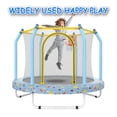 thumbnail image 2 of Aukfa 55" Trampoline for Kids, Indoor & Outdoor Toddler Rebounder with Safety Enclosure Net and Basketball Hoop for Boys & Girls, Blue Forest, 2 of 8