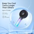 thumbnail image 3 of JISULIFE Handheld Fan - 5-Speed LED Display & 5000mAh Battery, USB-C Rechargeable with Lanyard, Compact Cooling for Travel/Beach/Makeup, 3 of 9
