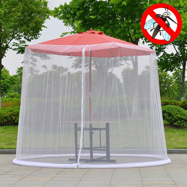 9ft Outdoor Patio Umbrella Screen Net Mosquito Cover Mosquito Netting Screen For Patio Table Umbrella Garden Deck Furniture Zippered Mesh Enclosure Cover By Pure Garden Walmart Com Walmart Com