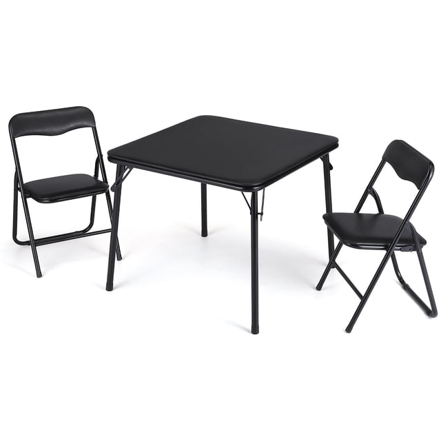 Versatile & Portable Kids Table and Chairs Set – 3-Piece Collapsible Activity Table with Soft Cushions and Storage for Toddlers – Great for Play, Reading, Daycare, and Classrooms