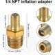 thumbnail image 2 of 2-Pack Brass Air Inflator Adapter, 1/4" NPT Male to Standard Schrader Valve Male Connection, 2 of 5