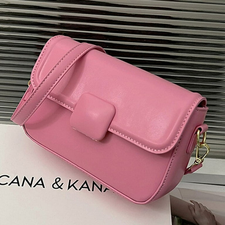 CoCopeaunt Pink Shoulder Bags for Women Soft Leather Crossbody Bag Simple Trend Handbag Ladys Classic Small Flap Messenger Bag
