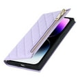 thumbnail image 5 of Dteck for Apple iPhone 14 Pro Max Wallet Case, Zipper Shoulder Strap Magnetic PU Leather Flip Folio Case with Card Holders RFID Blocking Kickstand Shockproof TPU Inner Shell Phone Cover, Purple, 5 of 7
