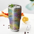 thumbnail image 4 of 30oz Pioneer Flower Floral Print Pattern Tumbler, Double Wall Vacuum Insulated Cup, BPA-Free Leak Proof Lid & Reusable Straws, Hot 12h, Cold 34h, 4 of 6