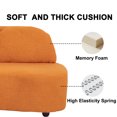 thumbnail image 5 of Sxbhfuj Sectional Sofa for living room, Teddy Velvet Sofa with Removable Cushion, Comfortable loveseat couches, Suitable for Small Apartments, Living Room, Orange, 5 of 6