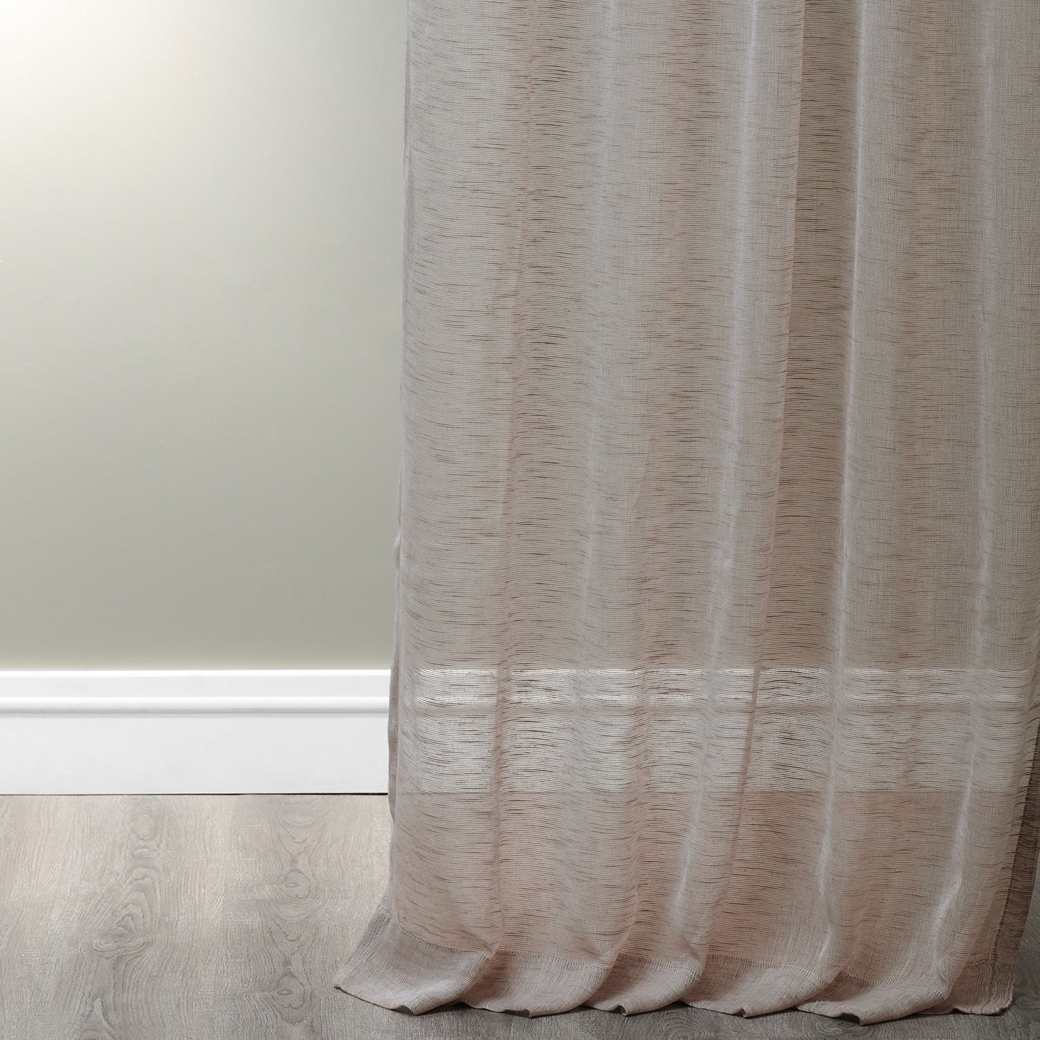 Open Weave Cinder Grey Linen Sheer (1 Panel), Open Weave Cinder Grey, 50W X 108L