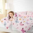 thumbnail image 4 of Homewish Colorful Flowers Butterflies Girl 3 Pieces Queen Comforter Set,Spring Gradient Ultra Soft Bedding Sets,Dreamy Princess Bedding Comforter Set,Microfiber Bedroom Decor,Reversible, 4 of 8