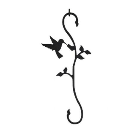 

Village Wrought Iron SH-D-18 Hummingbird w-Flower S-Hook - Black