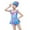 Blue, variant on RUTAYY Toddler Girl Swimsuit Summer Sleeveless Printing Swimwear Beach Ruffles Swimsuit Bikini Hat Set Beach Bathing Suit, Blue, 6-7 Years