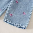 thumbnail image 7 of LEKWK Toddler Girls 2-Piece Outfit Set Denim Jacket Bow Embroidery Wide Leg Jean Pants Stylish Playwear School Outfits Soft Cotton Clothing Set, 7 of 7