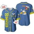 thumbnail image 4 of Custom Name Donald Duck Baseball Jersey Disney All Over Print 3d Pinstripe Baseball Jersey Summer Fashion Shirt Men Wome Tops, 4 of 5