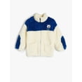 thumbnail image 3 of Shearling Sweatshirt High Neck Zipper Closure Applique Detail Color Block, 3 of 5