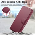 thumbnail image 7 of Dteck Magnetic Detachable Wallet Case for iPhone 16 Pro,Luxury Leather Card Slots Wallet Case Compatible with MagSafe Stand Wristband Design Cover for iPhone 16 Pro,Red, 7 of 7