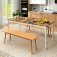 thumbnail image 2 of Barara King Kitchen Table,Dinner Table,Extendable Dining Table with Rubber Wood Legs for 4-8 People-White, 2 of 10