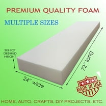 1" x 24" x 72" Medium Density Upholstery Seat Foam Cushion Replacement, Home, Auto, Crafts Etc - Made in USA